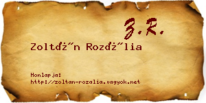 Zoltán Rozália névjegykártya